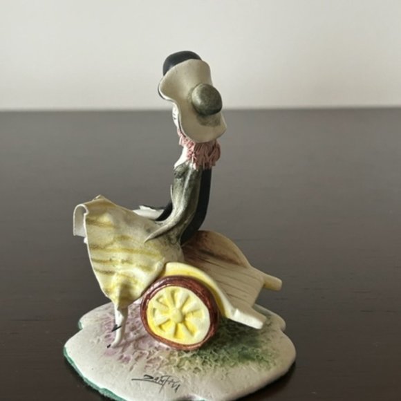 ZAMPIVA ITALIAN  PORCELAIN FIGURINE COUPLE IN LOVE(Couple sitting on a cart) - Picture 4 of 7